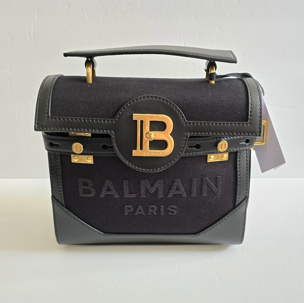 Balmain B-Buzz 23 Top Handle Bag Black - Picture 1 of 10